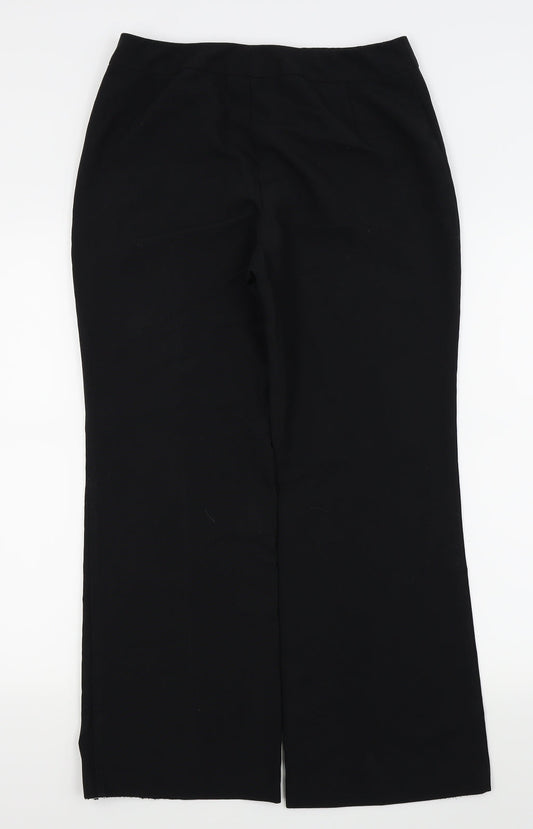 m&S Womens Black Trousers Size 10 L25 in