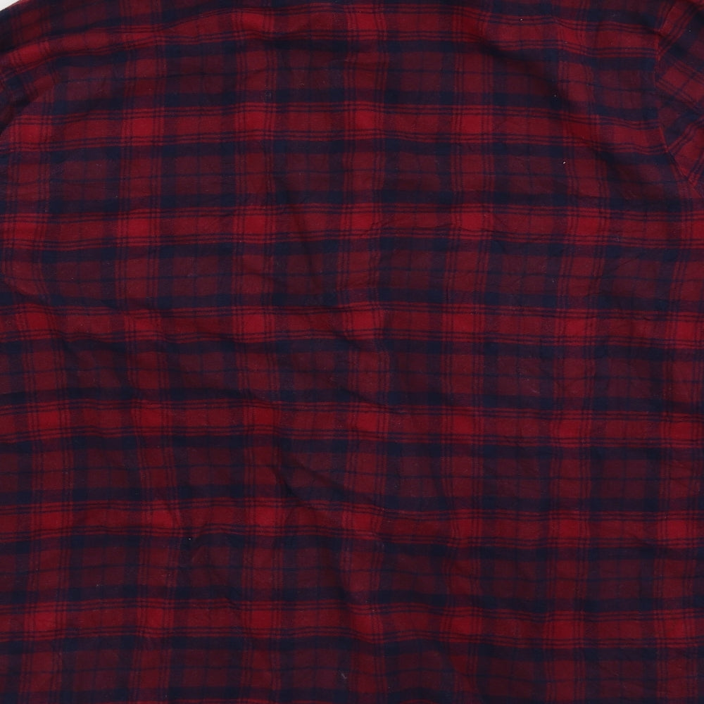 M&S Mens Red Check Button-Up Size M