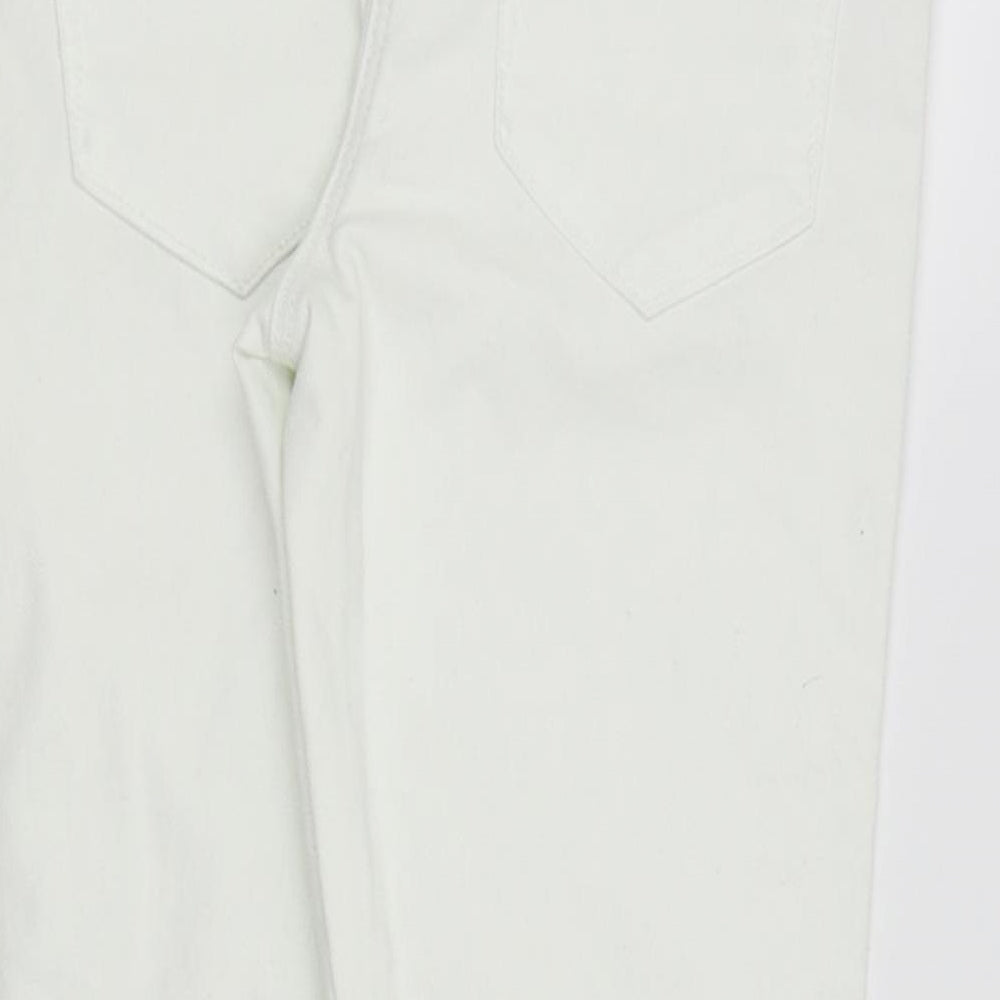 Brand and care label for Asda George women’s white skinny jeans, size UK 8, 24-inch leg