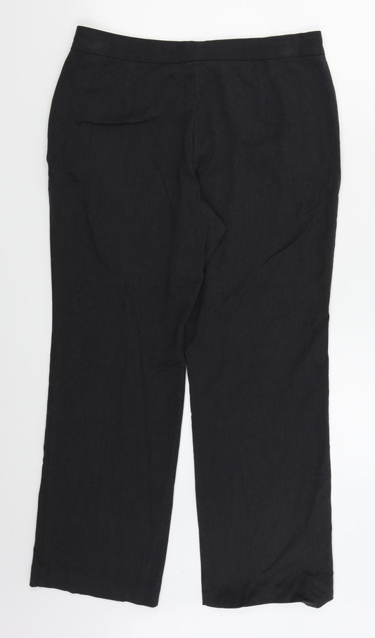M&S Womens Black Trousers Size 14 L25 in