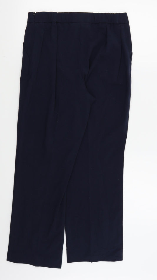 M&S Womens Blue Trousers Size 12 L25 in