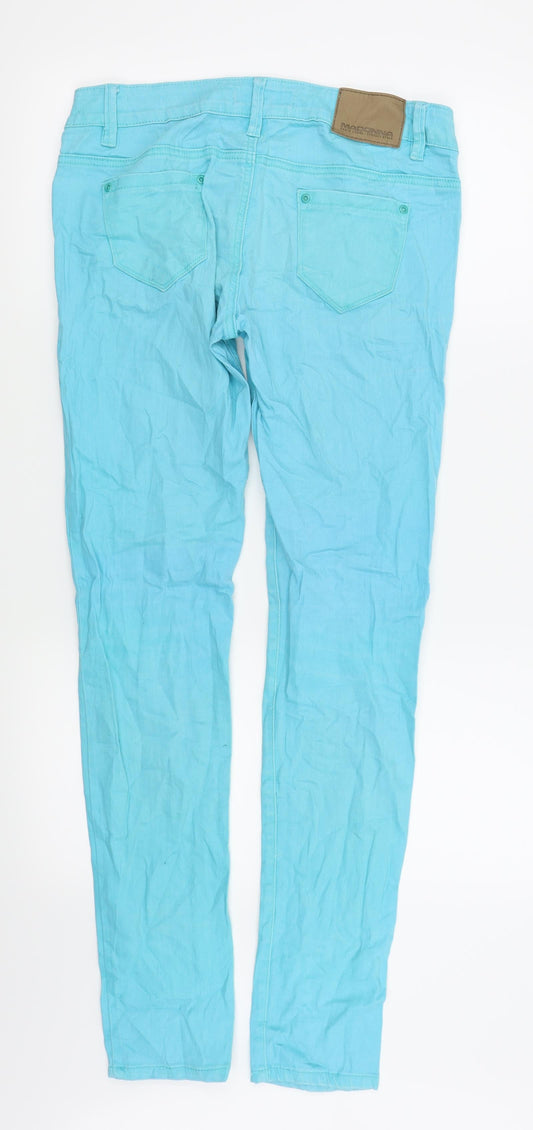 madonna denim Womens Blue Skinny Jeans Size L L31 in