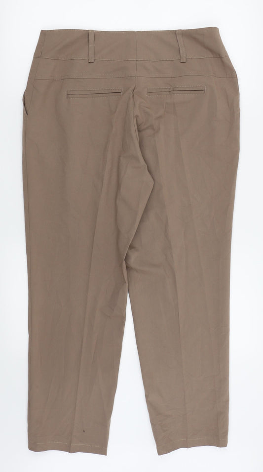 ADEK Womens Brown Trousers Size 18 L24 in