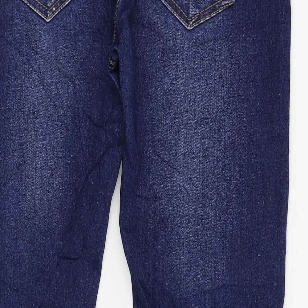 Brand and care label for RESERVED girls’ blue ikat skinny jeans, size 11, years