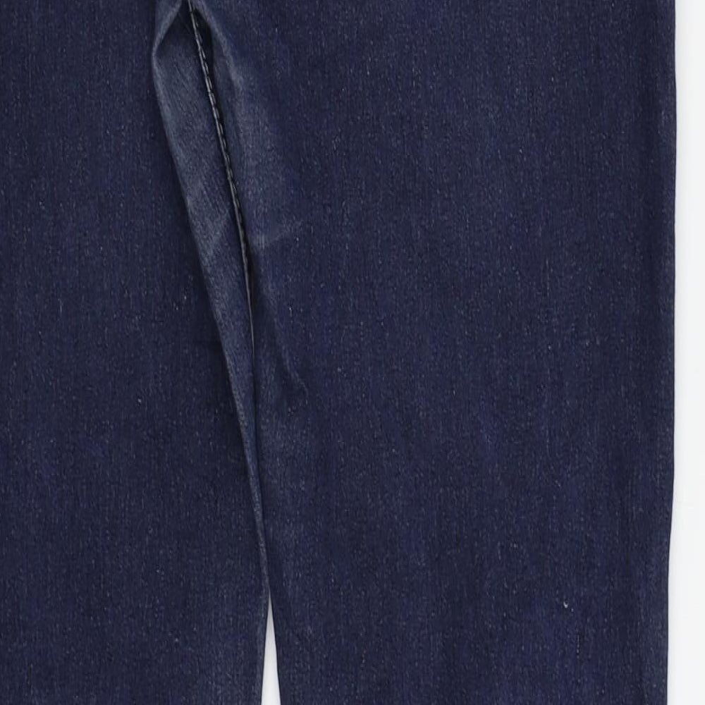 Brand and care label for miss cherry women’s blue skinny jeans, size UK 31, in, 31-inch leg