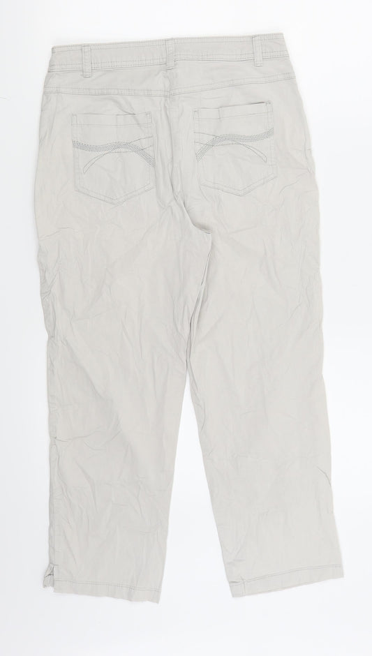 Canda Womens Grey Capri Trousers Size 10 L22 in