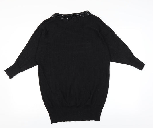 Wallis Womens Black Pullover Jumper Size S - cold shoudler