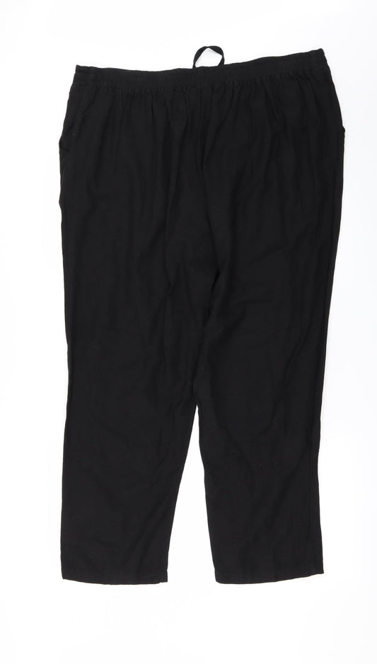 Capsual Womens Black Trousers Size 20 L28 in