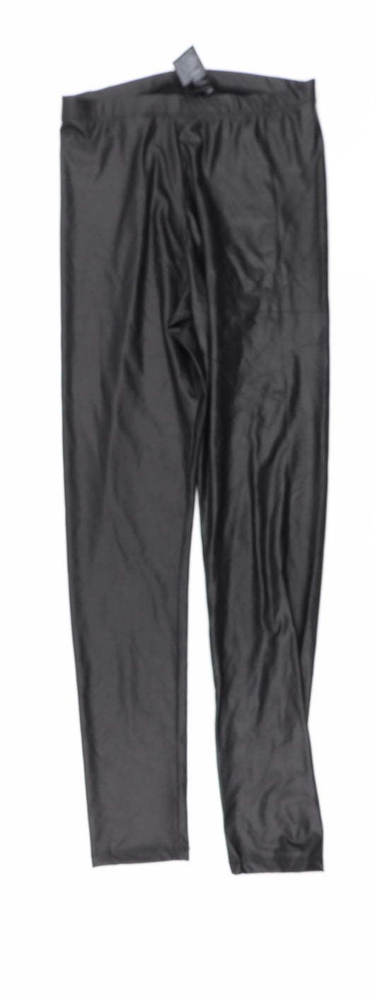 H&M Womens Black Carrot Leggings Size S L29 in - Leather Effect