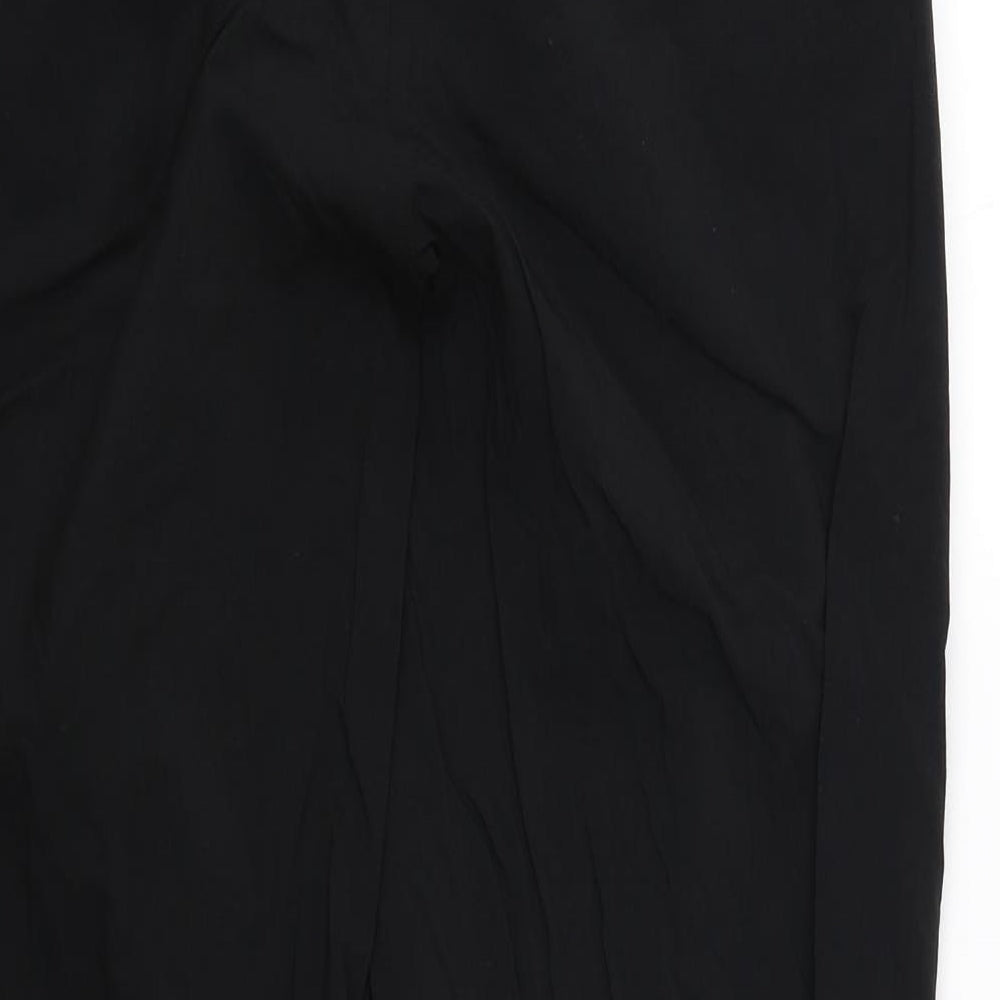 Brand and care label for Collusion women’s black trousers, size UK 10, 28-inch leg