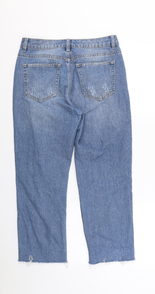PUELLA Womens Blue Denim Straight Jeans Size 10 L24 in - Slogan