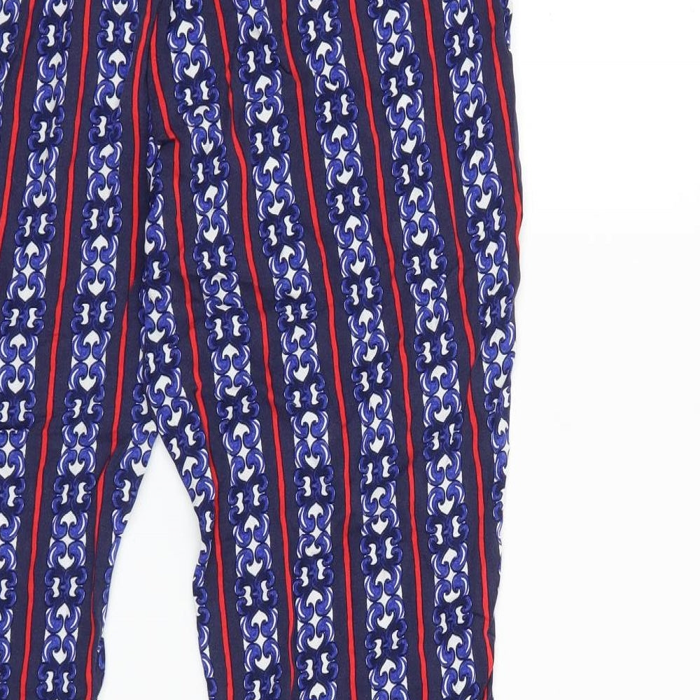Papaya Womens Blue Striped Trousers Size 16 L27 in
