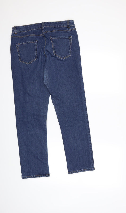 Preworn Womens Blue Denim Straight Jeans Size 12 L26 in