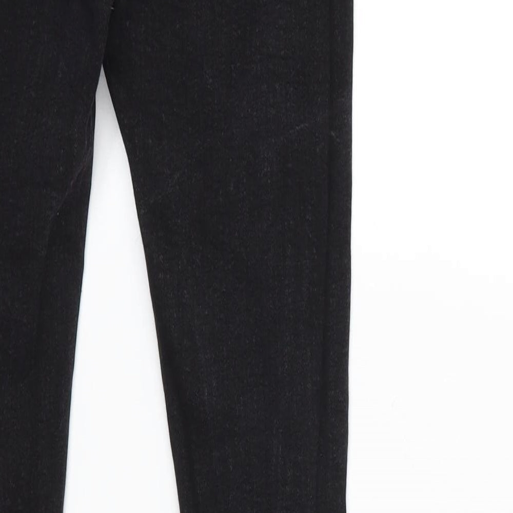 Brand and care label for Denim & Co. women’s black denim skinny jeans, size UK 6, 28-inch leg - extreme rip