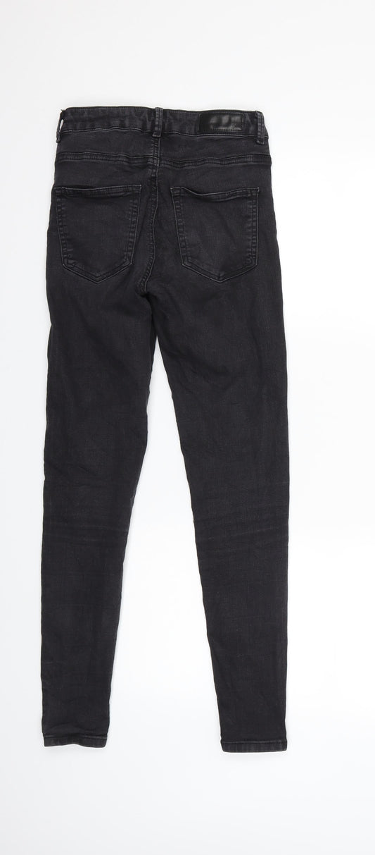 Never Denim Womens Black Denim Skinny Jeans Size S L27 in