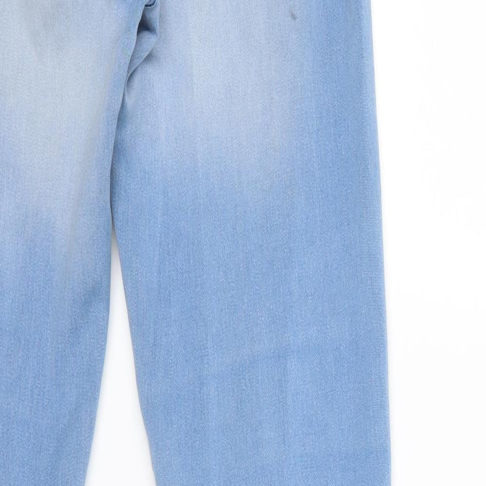Brand and care label for Denim & Co. women’s blue denim skinny jeans, size UK 10, 32-inch leg