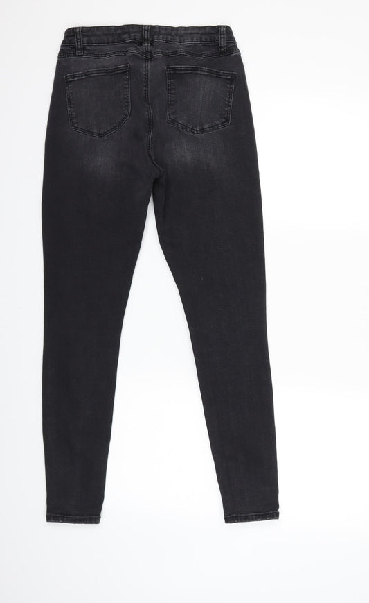 Denim & Co. Womens Black Denim Skinny Jeans Size 10 L28 in