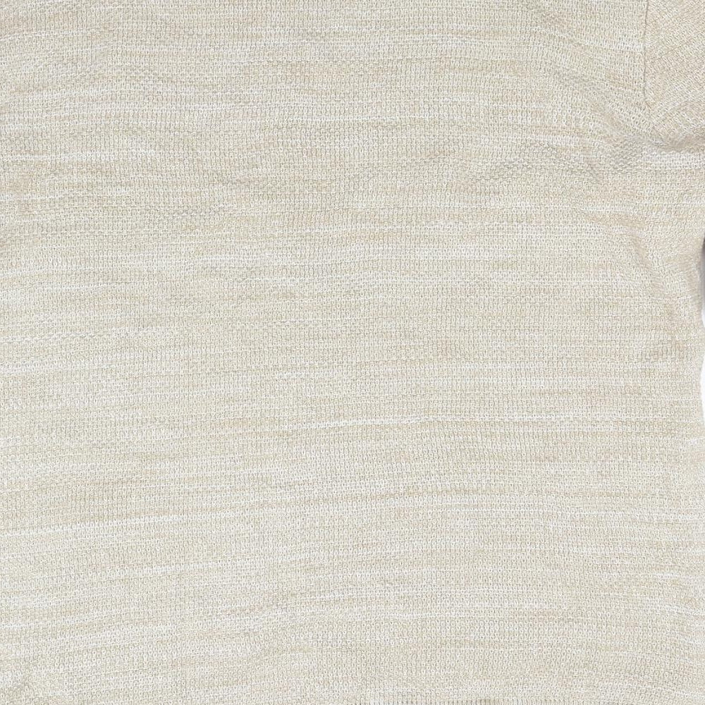 Brand and care label for Tu men’s beige knit jumper, size L