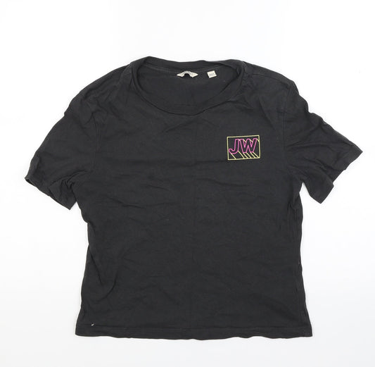 Jack Wills Womens Black Basic T-Shirt Size 6