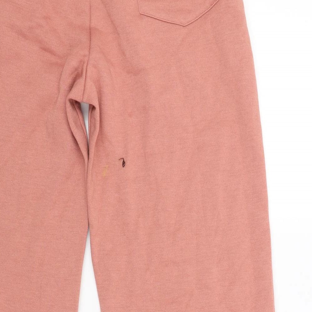 Brand and care label for Chelsea peers women’s red jersey jogger trousers, size S, 28-inch leg