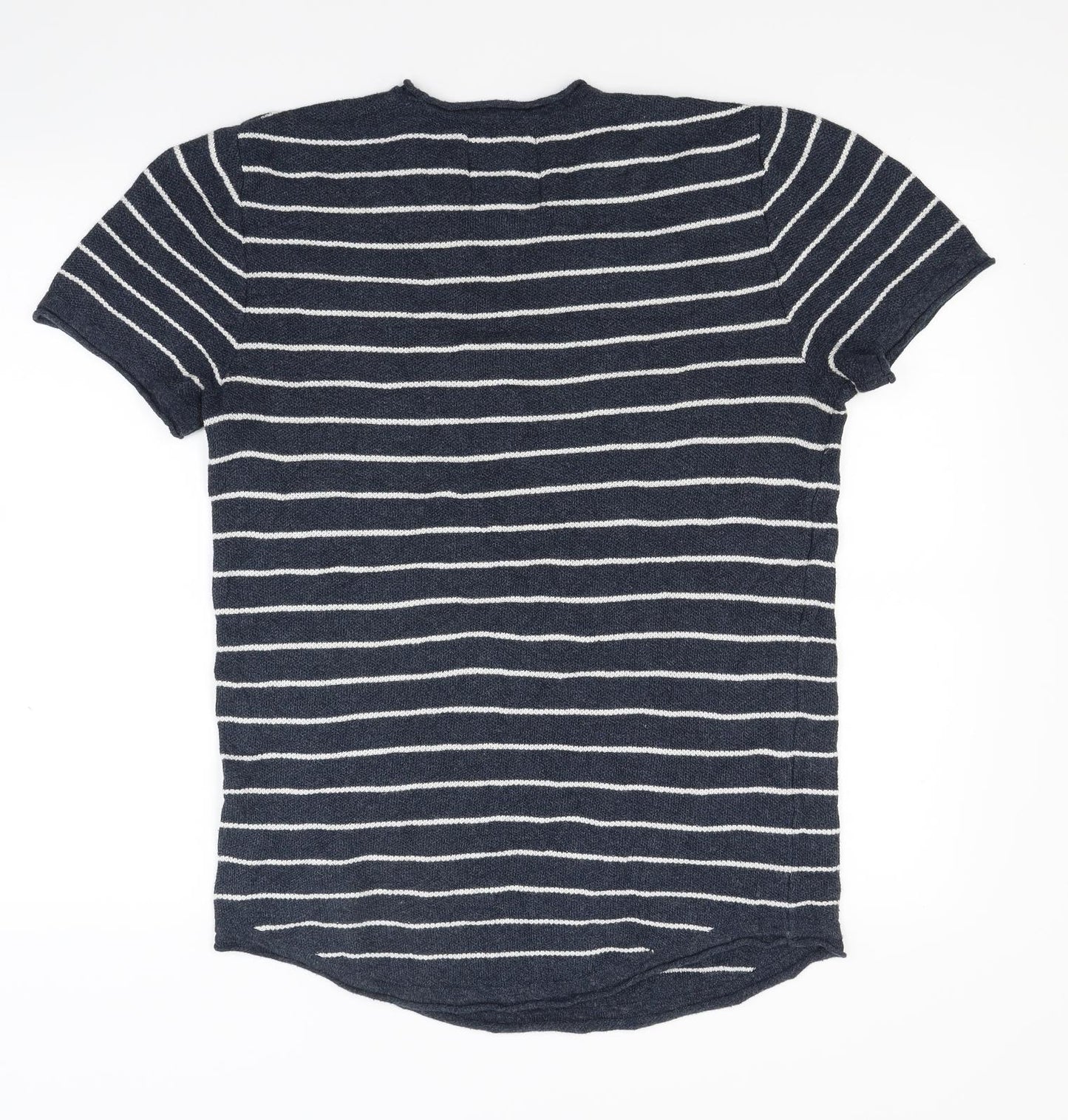 Hollister Womens Blue Striped Knit Pullover Jumper Size M