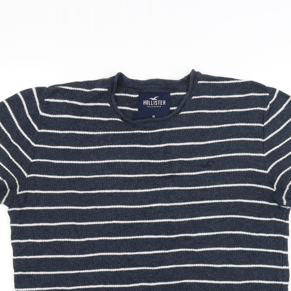 Hollister Womens Blue Striped Knit Pullover Jumper Size M