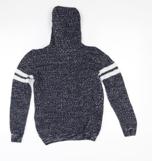 Matalan Boys Blue Knit Pullover Hoodie Size 12 Years
