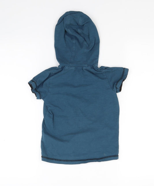Matalan Boys Blue Jacquard Pullover Hoodie Size 5 Years