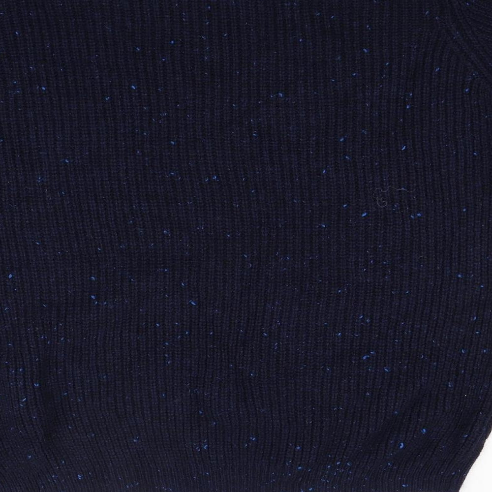 Brand and care label for Buton men’s blue knit jumper, size XL
