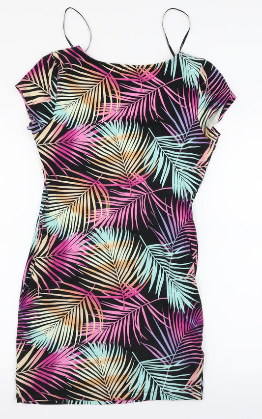 FOREVER 21 Womens Multicoloured Floral Basic T-Shirt Size L
