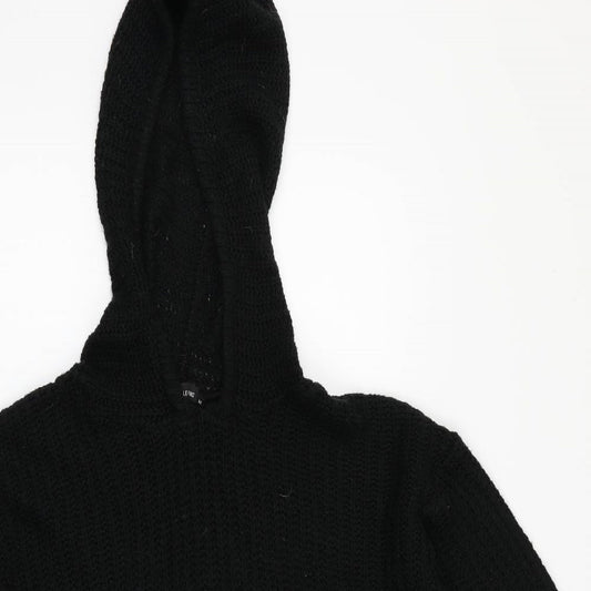 PRETTYLITTLETHING Womens Black Pullover Hoodie Size M