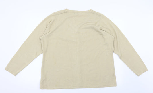 BM Womens Beige Pullover Jumper Size L