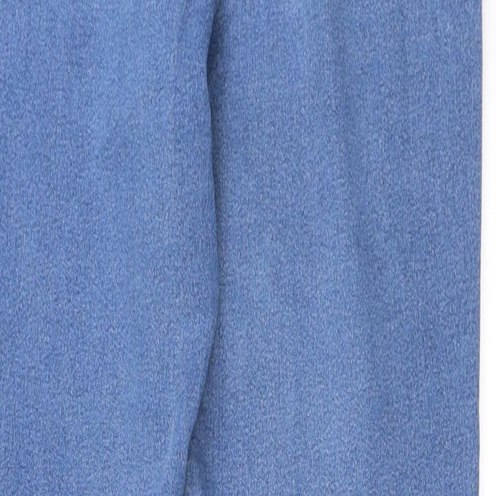 Brand and care label for Terranova women’s blue denim skinny jeans, size UK 40, 27-inch leg