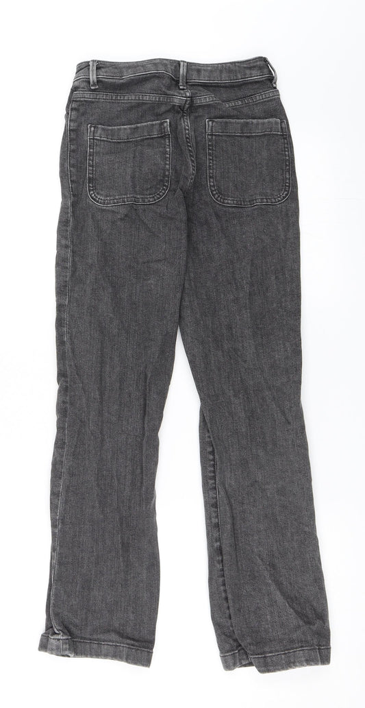 Marks and Spencer Womens Grey Denim Straight Jeans Size 8 L24 in