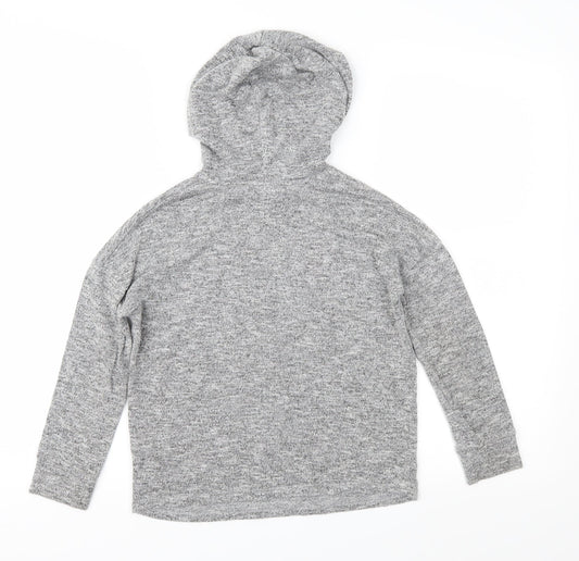 Matalan Girls Grey Pullover Hoodie Size 8 Years