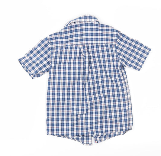 Maine New England Boys Blue Check Basic Button-Up Size 7 Years