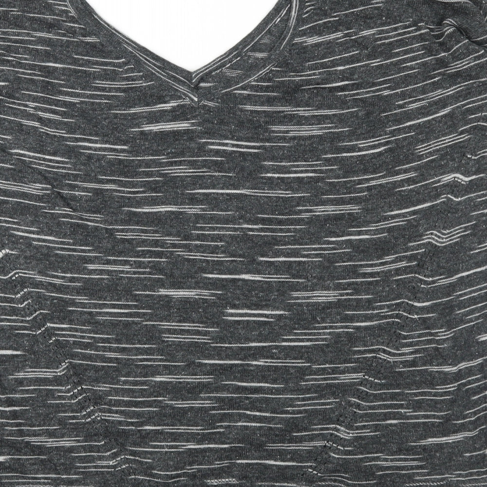 Marks and Spencer Womens Grey Geometric Knit Pullover Jumper Size M