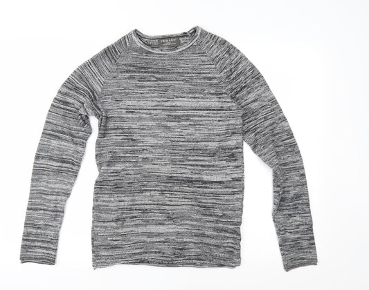 rimark Mens Grey Knit Pullover Jumper Size S