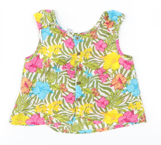 UBS 2 Girls Multicoloured Floral Basic Tank Size 3 Years