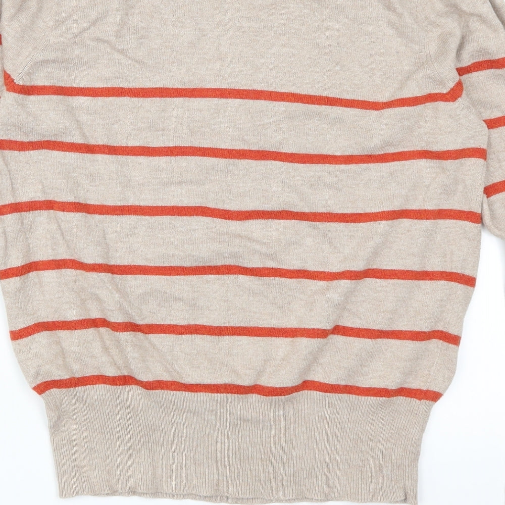 Dorothy Perkins Womens Beige Striped Pullover Jumper Size 16 - Orange Stripes