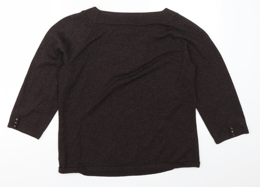 Jones New York Womens Brown   Pullover Jumper Size XL