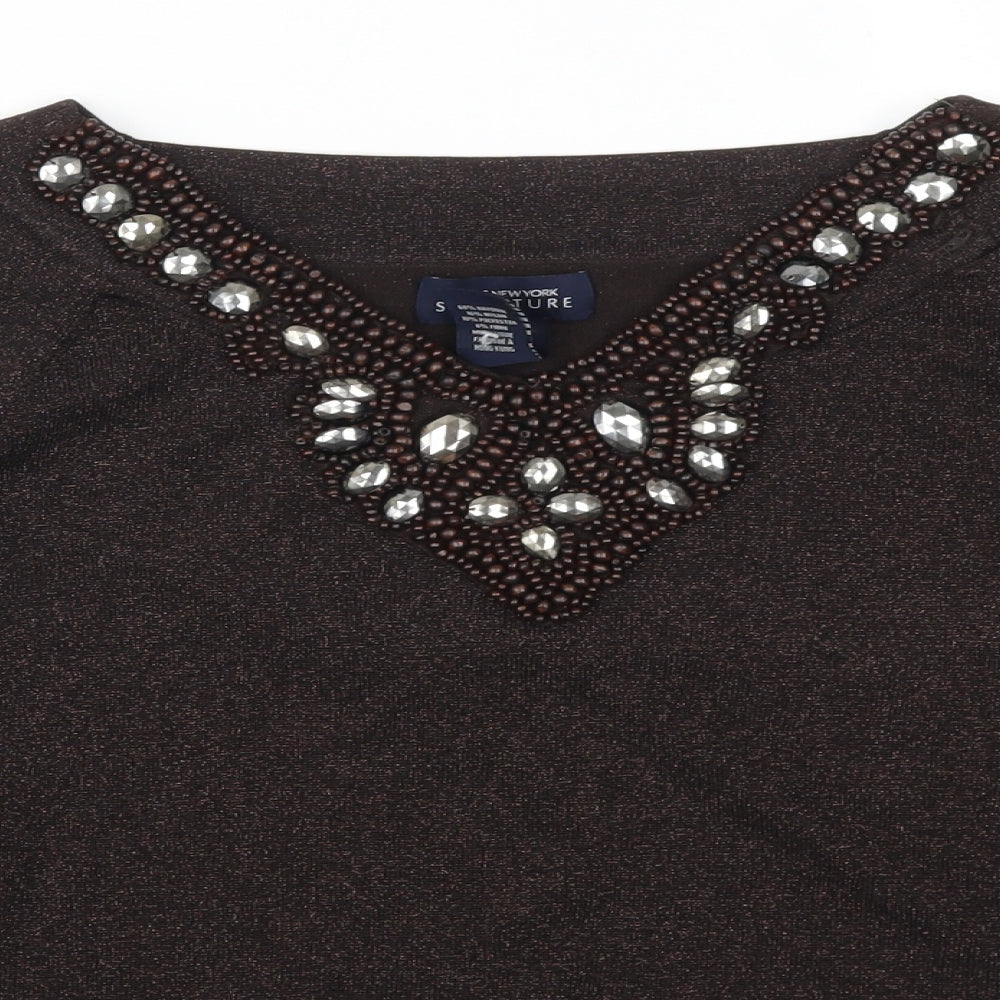 Jones New York Womens Brown Pullover Jumper Size XL