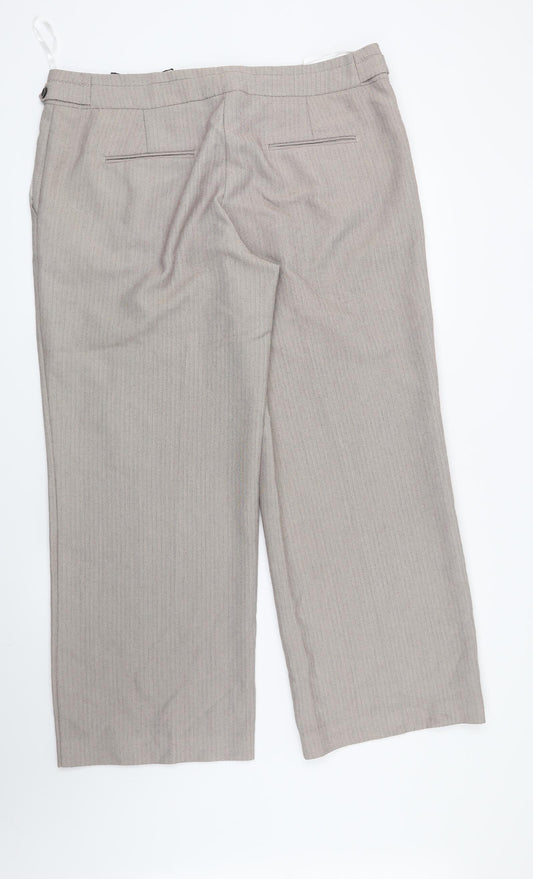 NEXT Womens Brown Herringbone Trousers Size 16 L29 in