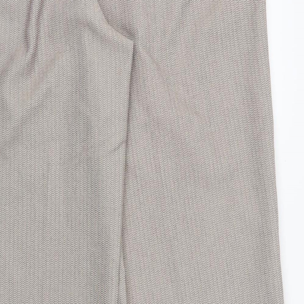 NEXT Womens Brown Herringbone Trousers Size 16 L29 in