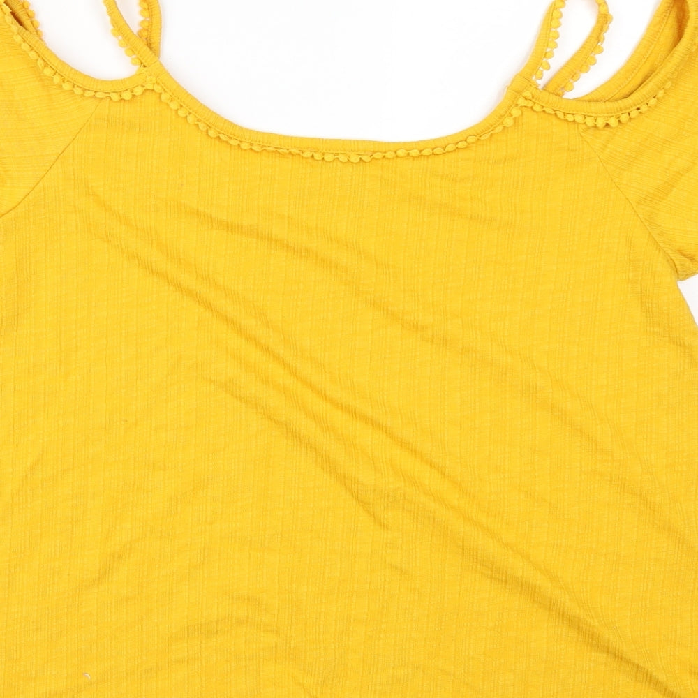 Papaya Womens Yellow Floral Basic Tank Size 12