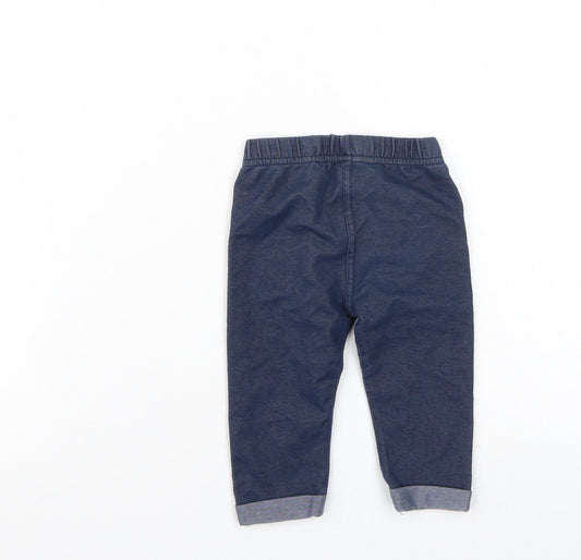 Nutmeg Girls Blue Floral Capri Leggings Size 6-9 Months