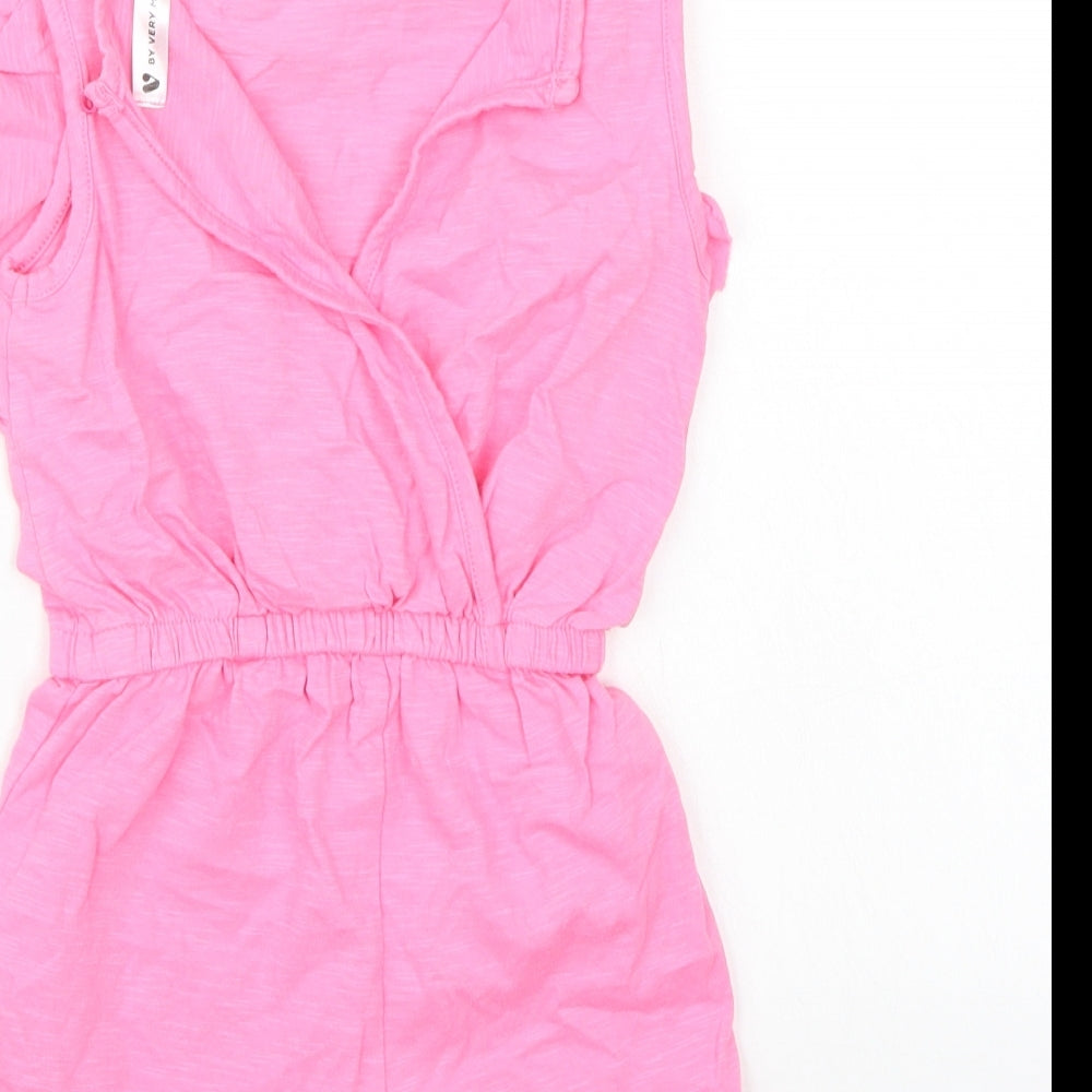 Brand and care label for Very girls’ pink babygrow one-piece, size 18-24, months