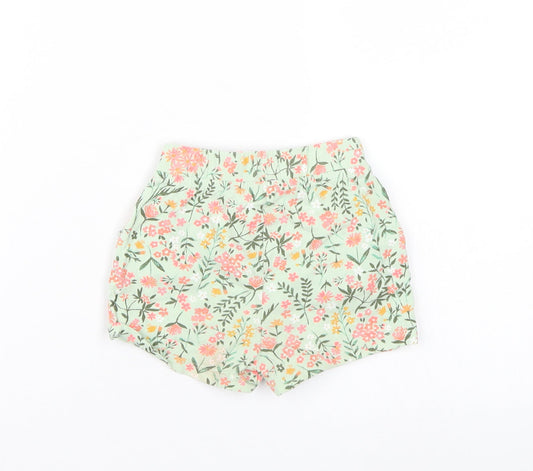 George Girls Green Floral Bermuda Shorts Size 2 Years