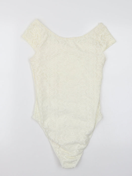 Riverisland Womens Ivory Bodysuit One-Piece Size 6