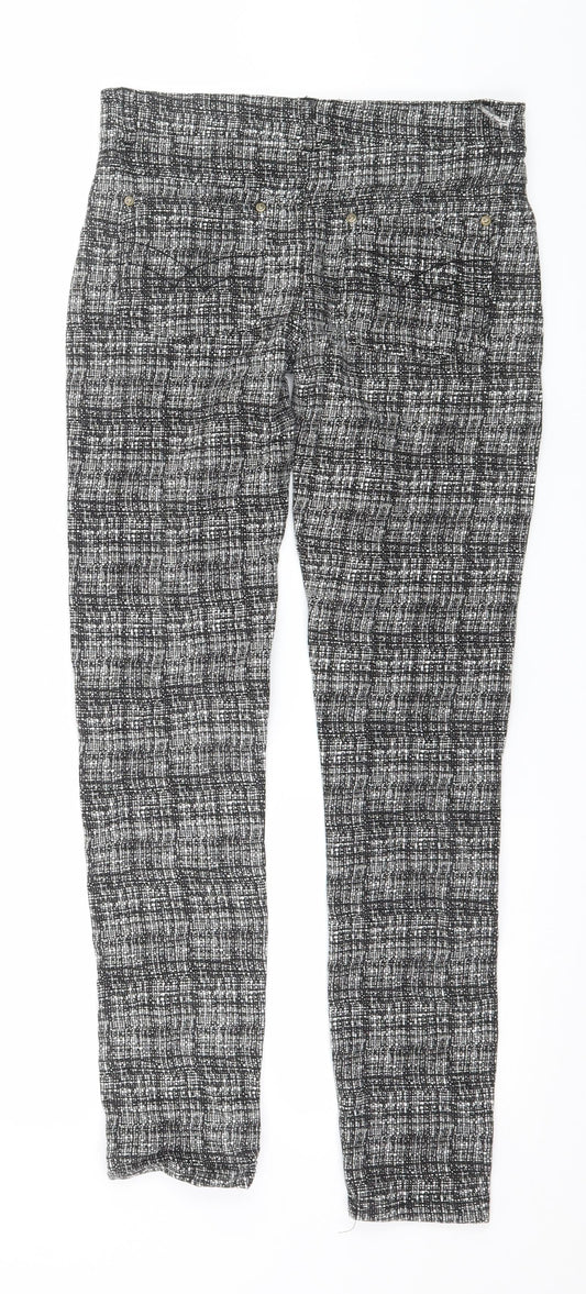 Golddigga Womens Black Geometric Jegging Trousers Size 10 L27 in